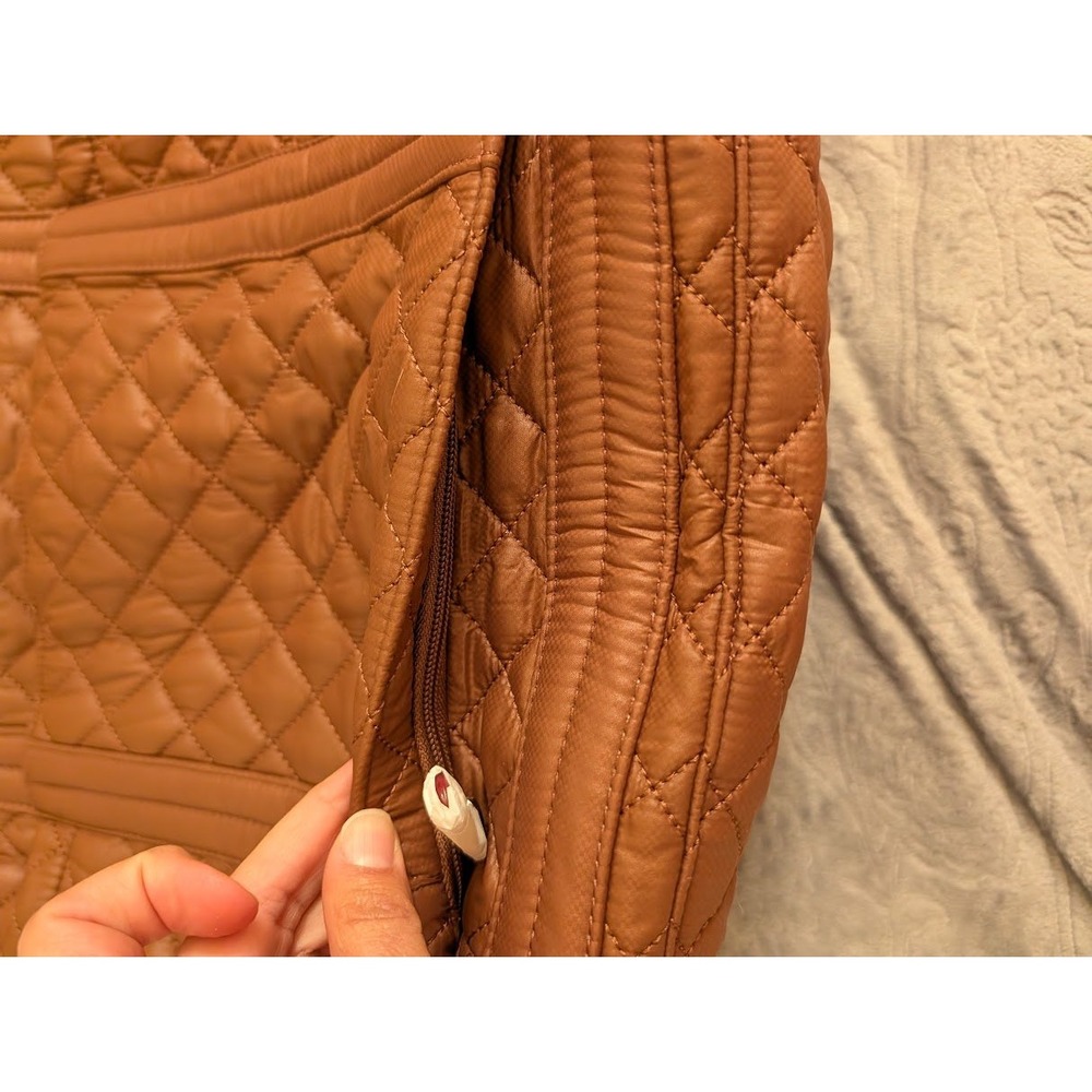 MZ Wallace Quilted Tote in Cognac Brown Nylon - Picture 6 of 16